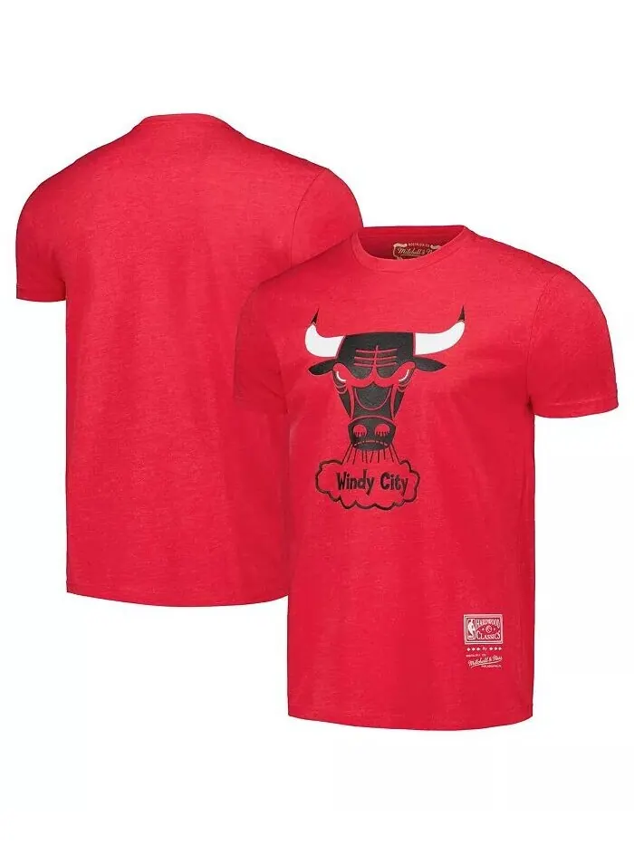 Мужская и женская футболка Red Chicago Bulls Hardwood Classics MVP Throwback с логотипом Mitchell & — красный