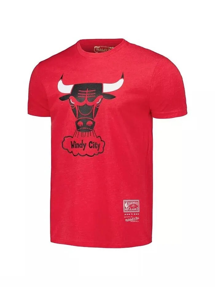 Мужская и женская футболка Red Chicago Bulls Hardwood Classics MVP Throwback с логотипом Mitchell & — изображение 2 из 3