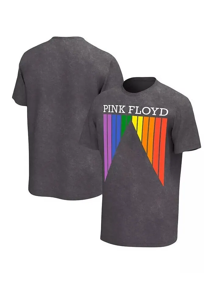 Мужская черная розовая потертая футболка Floyd Prism Philcos — черный