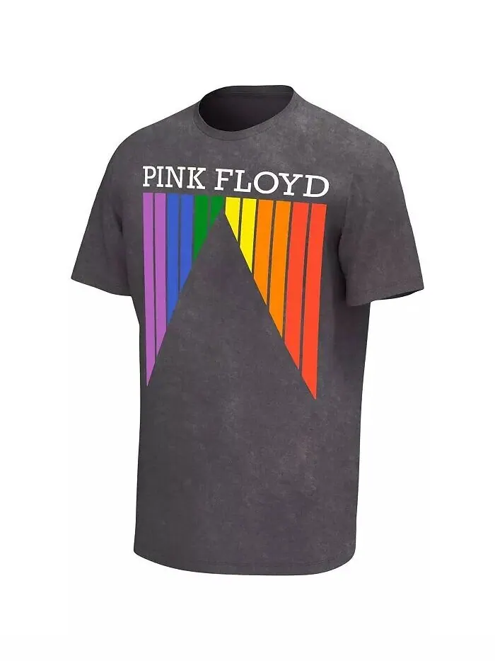 Мужская черная розовая потертая футболка Floyd Prism Philcos — изображение 2 из 3, черный
