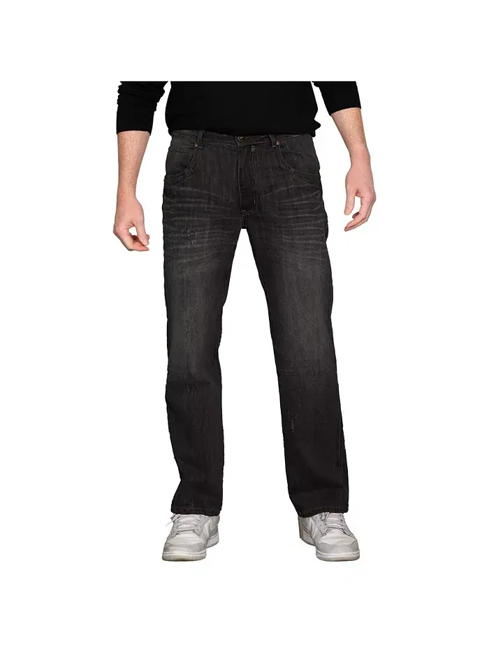 Мужские джинсы премиум-класса Relaxed Bootcut с функциональными карманами Level 7 — черный