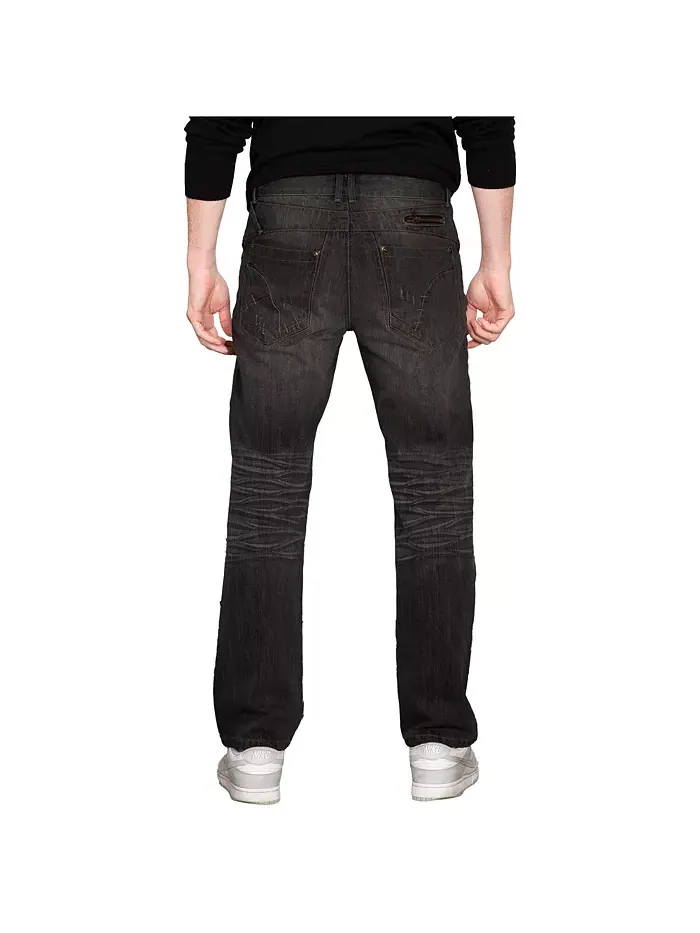 Мужские джинсы премиум-класса Relaxed Bootcut с функциональными карманами Level 7 — изображение 2 из 3, черный