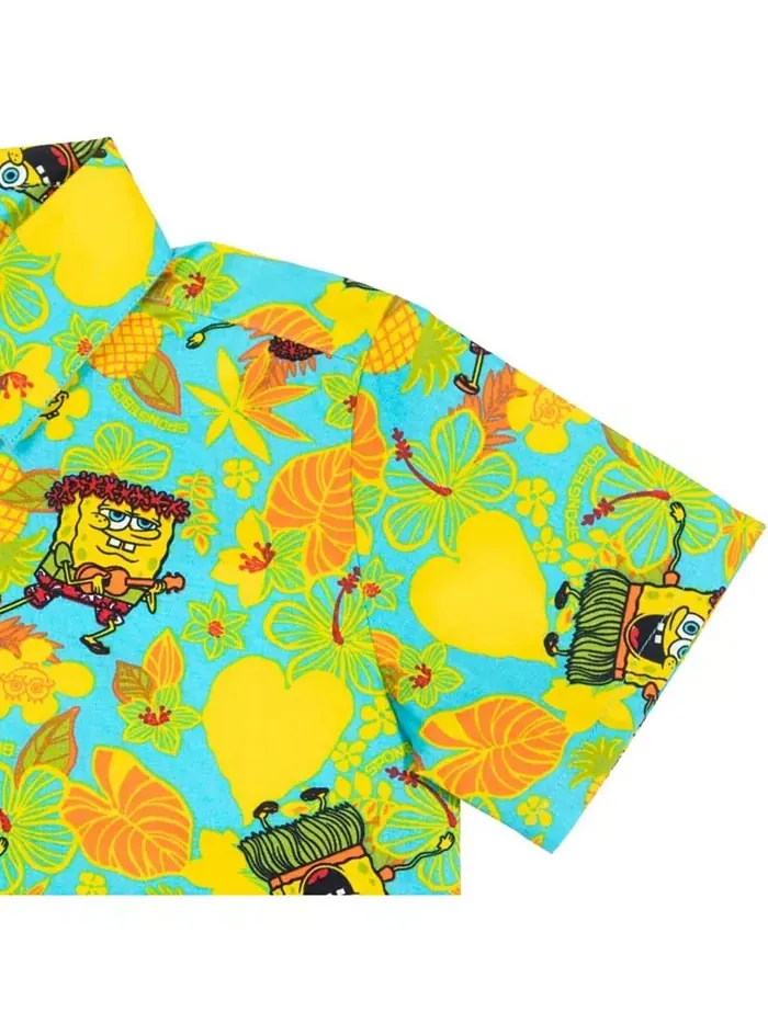 Детская рубашка на пуговицах для мальчиков SpongeBob SquarePants — изображение 2 из 5, синий/желтый