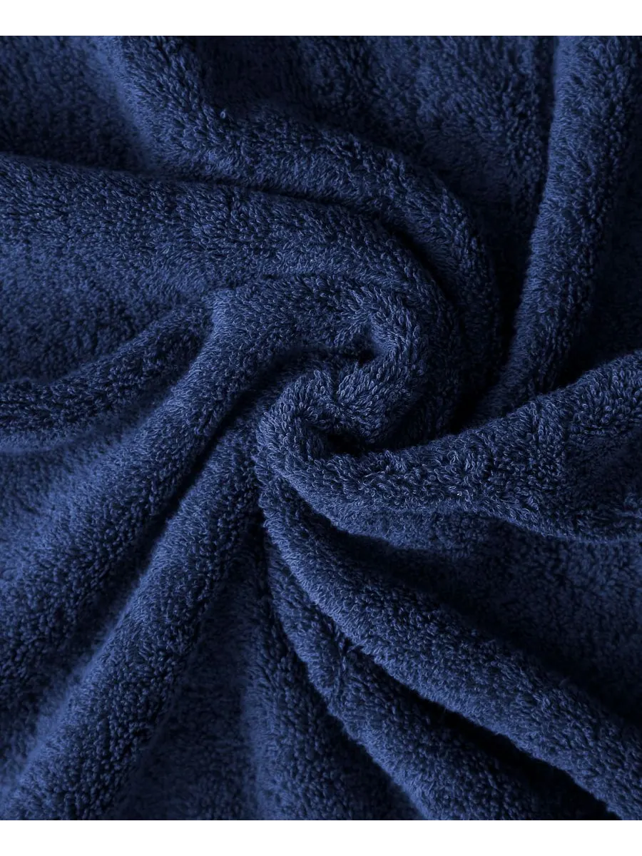 Легкие плюшевые банные халаты с воротником-шалью American Soft Linen — изображение 5 из 6, темно-синий