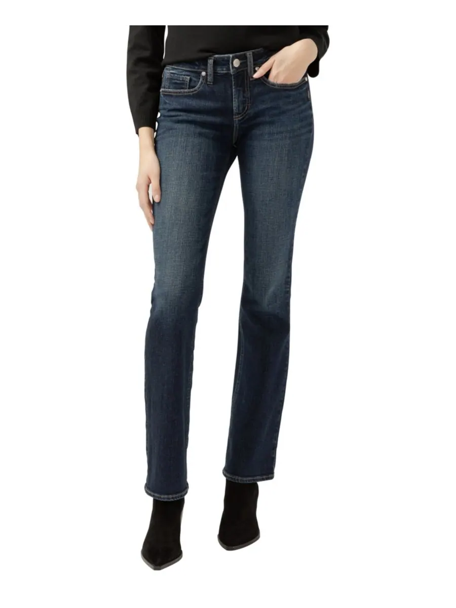 Женские джинсы Suki Mid Rise Curvy Fit Slim Bootcut Silver Jeans Co — синий