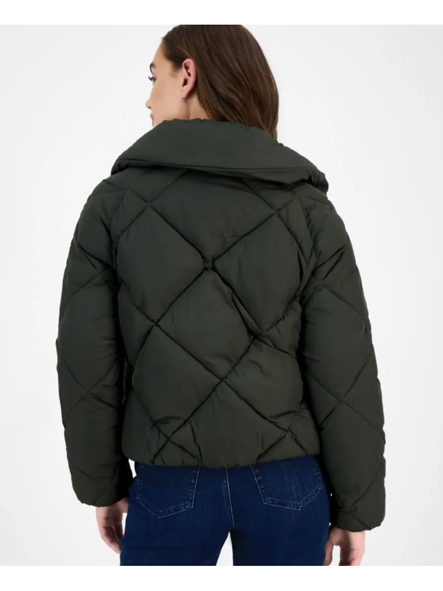 Женское короткое пуховое пальто с ромбовидным узором BCBG — изображение 2 из 2, лоден