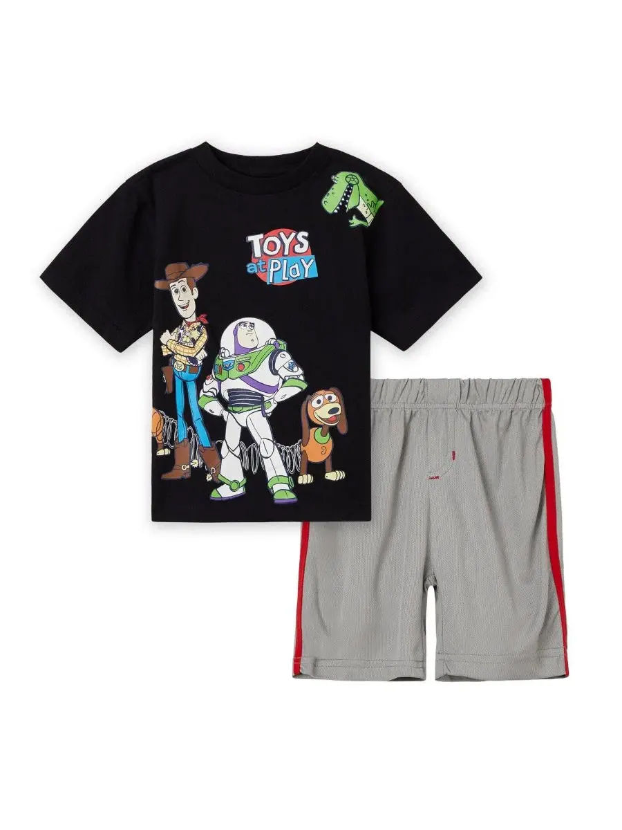 Комплект из футболки и шорт с принтом Toy Story — серый