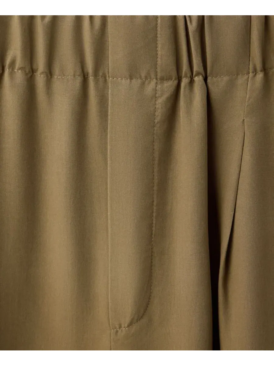 Брюки свободного кроя из лиоцелла Baggy Lyocell Pants MANGO — изображение 6 из 7, хаки
