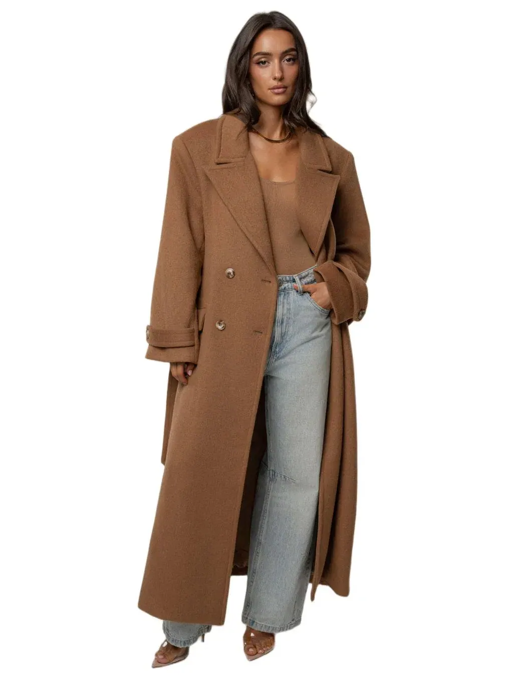 Пальто-тренч длинное с поясом Empire Longline Coat JLUXLABEL