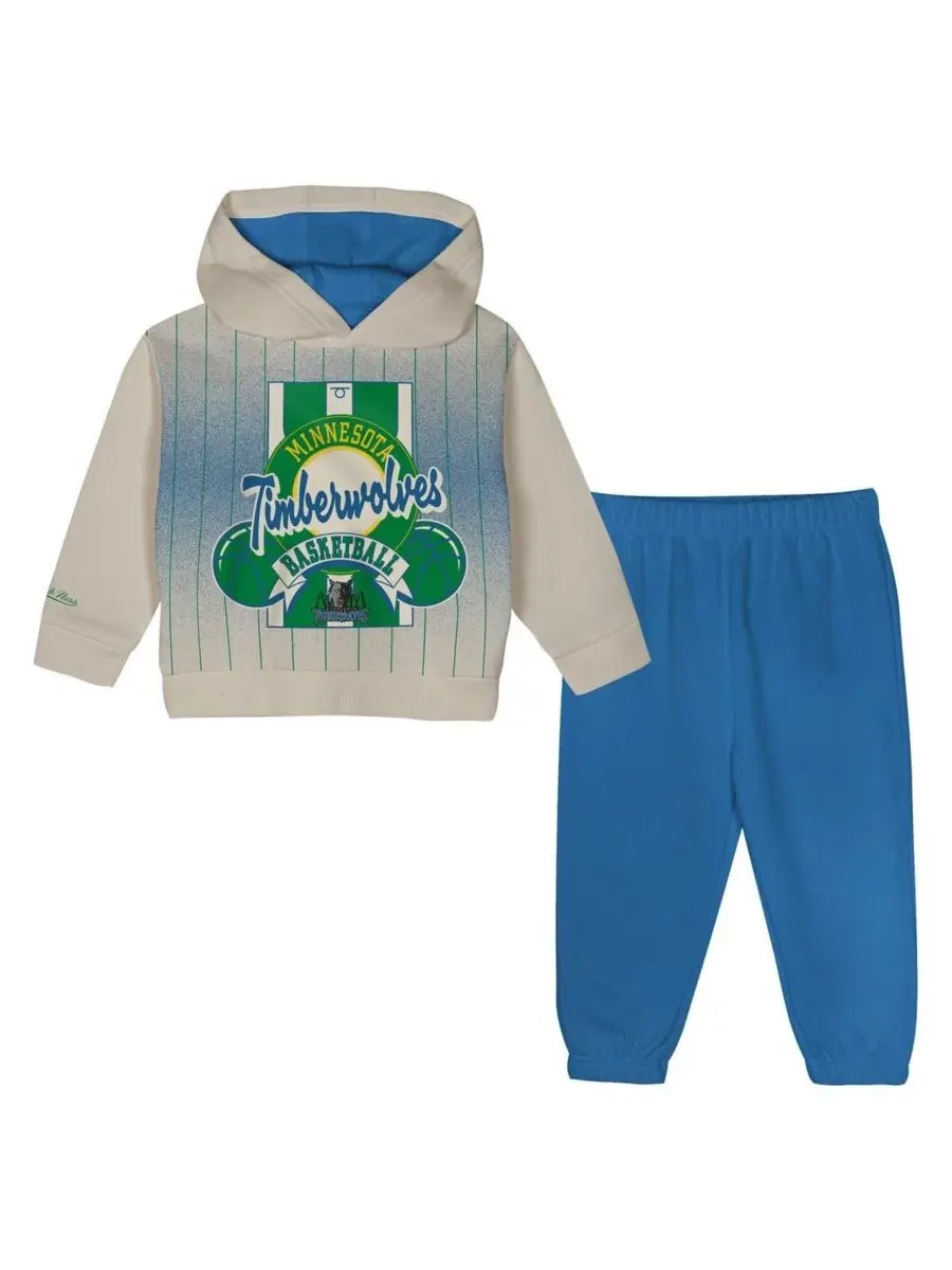 Комплект из худи и спортивных брюк Retro Roots с принтом Minnesota Timberwolves Mitchell & Ness — синий