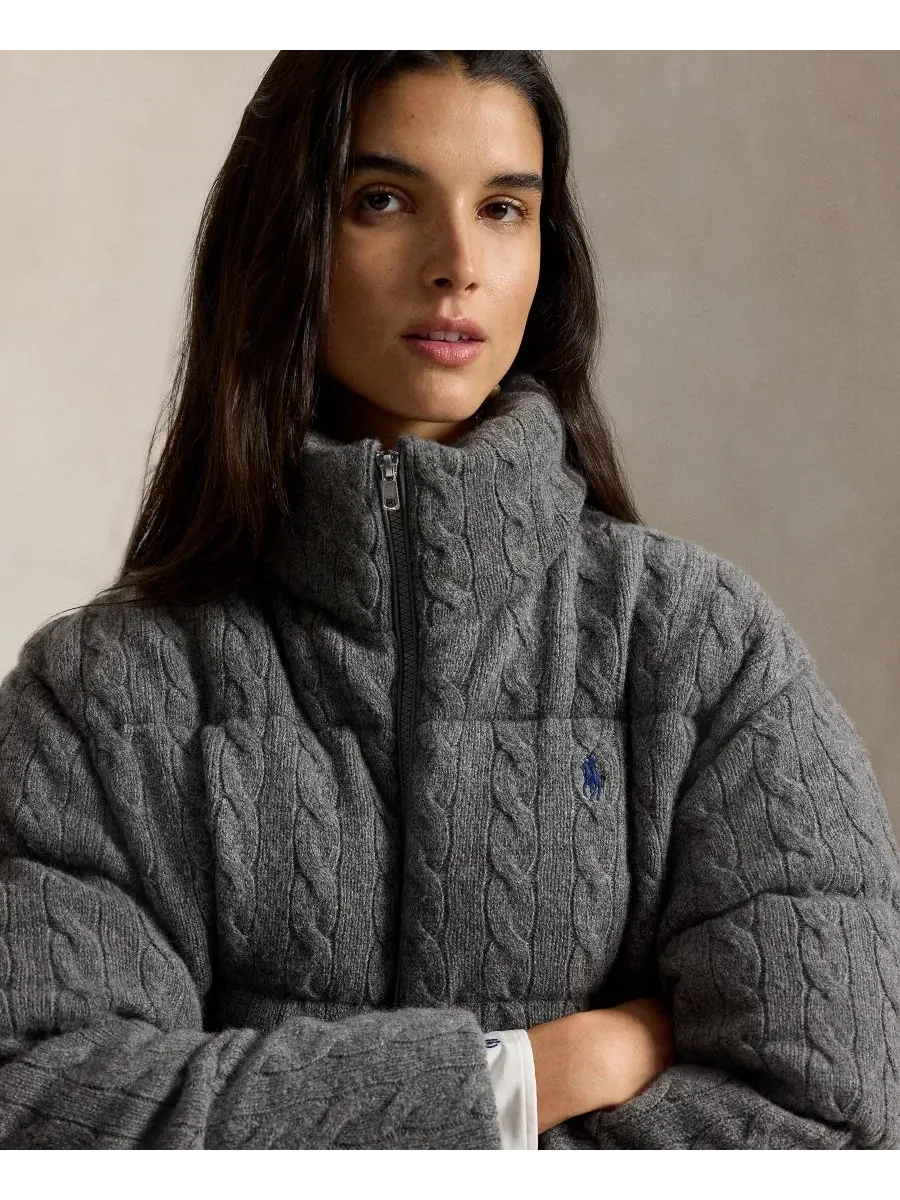 Пуховик с воротником-стойкой, без рукавов Polo Ralph Lauren — изображение 3 из 6, серый