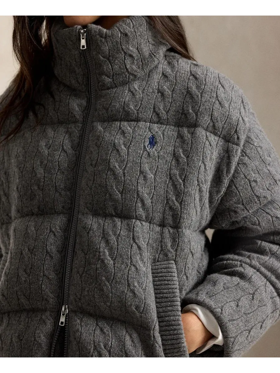 Пуховик с воротником-стойкой, без рукавов Polo Ralph Lauren — изображение 4 из 6, серый