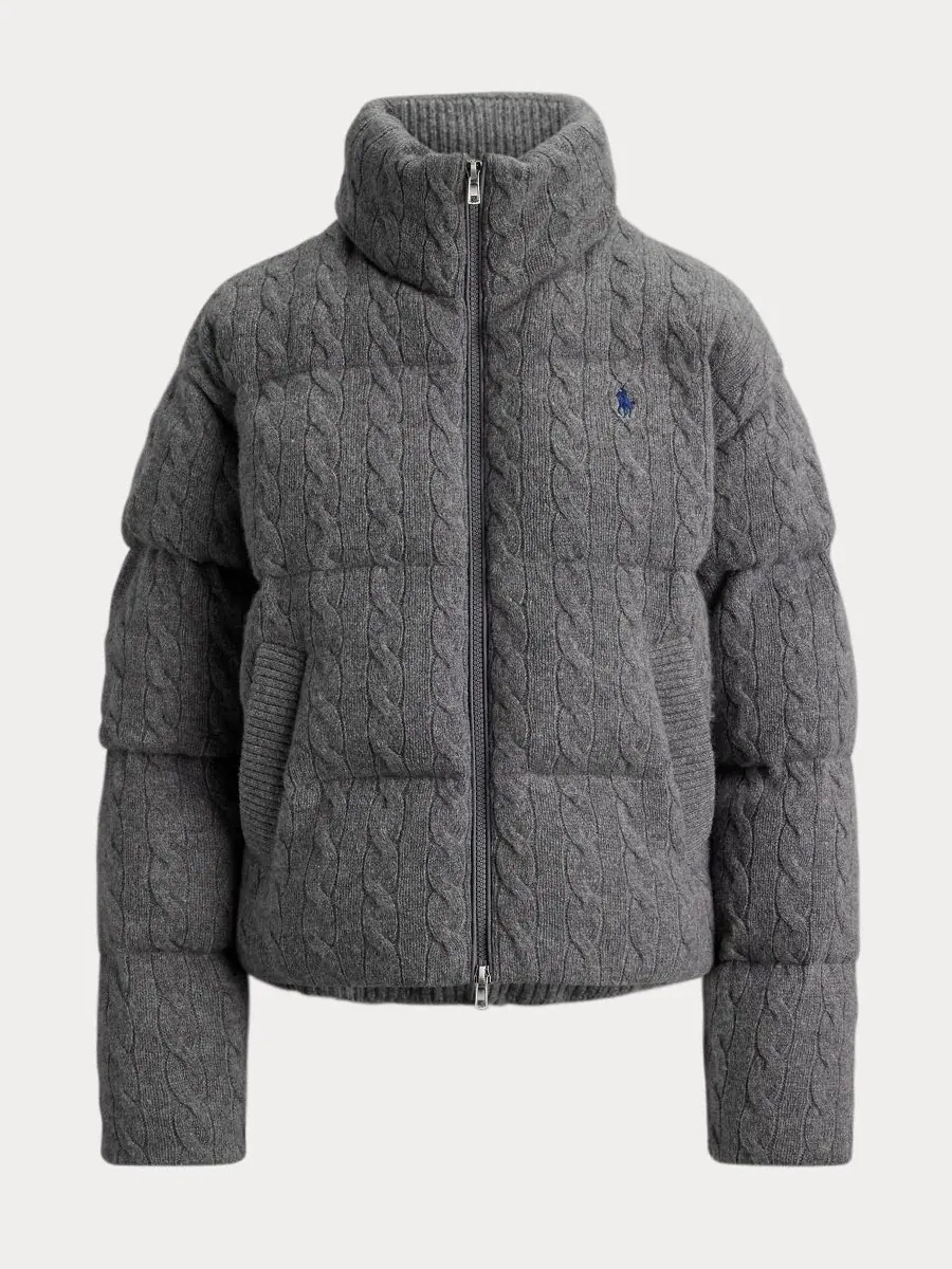 Пуховик с воротником-стойкой, без рукавов Polo Ralph Lauren — изображение 6 из 6, серый