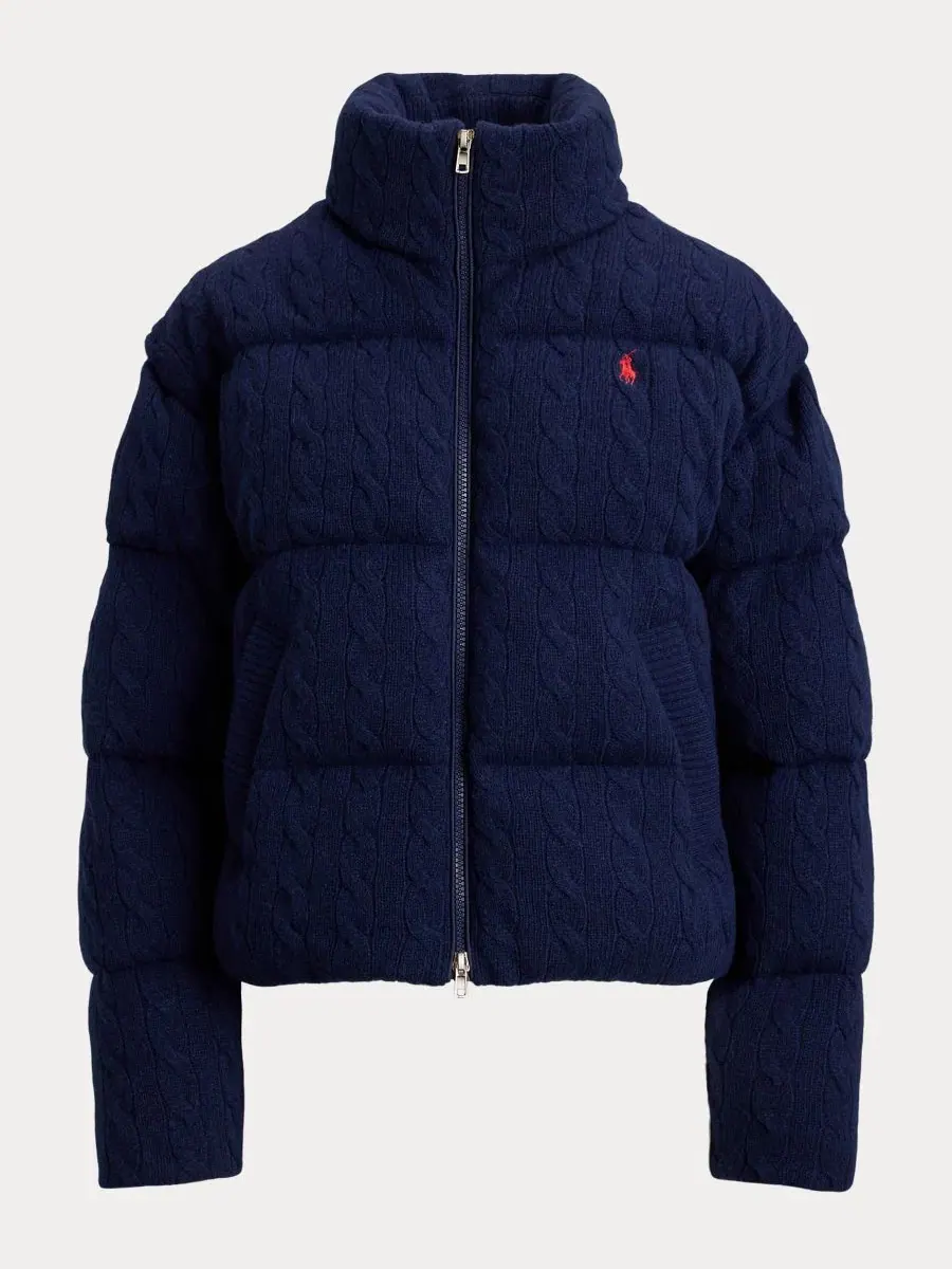 Куртка-пуховик с воротником-стойкой, модель Mock-Neck Puffer Jacket Polo Ralph Lauren — изображение 7 из 7, темно-синий