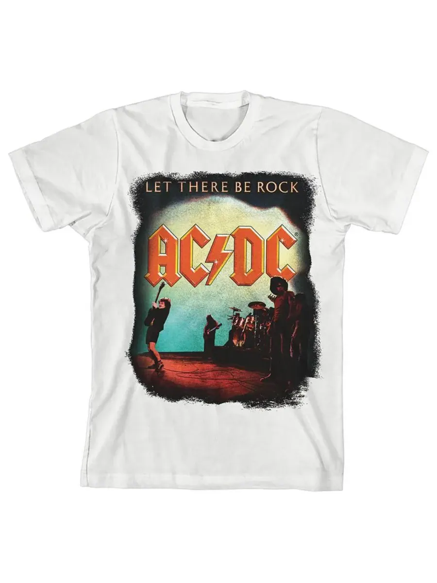 AC/DC Детская белая футболка ACDC "Let There Be Rock" (размер M) — белый
