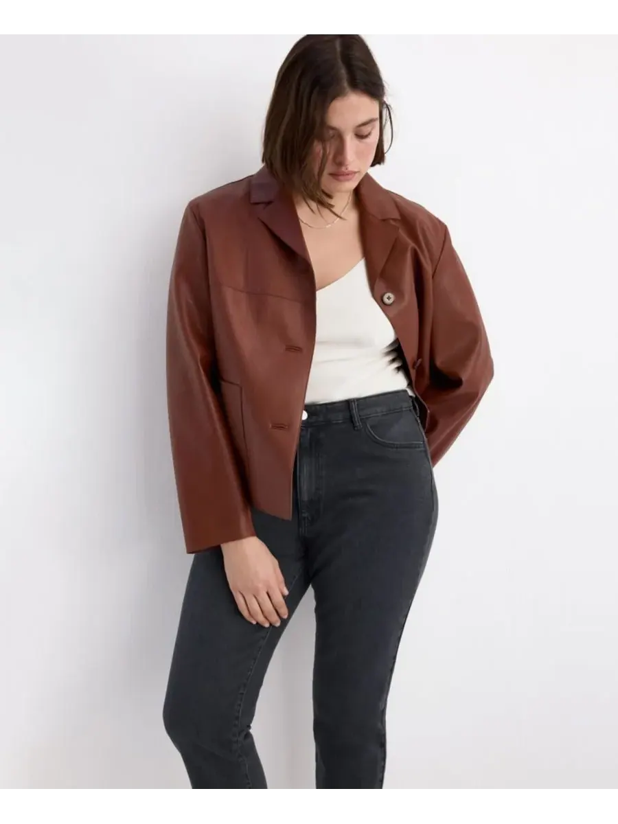 Женские укороченные джинсы Claudia Slim-Fit MANGO — изображение 4 из 8, черный джинсовый синий
