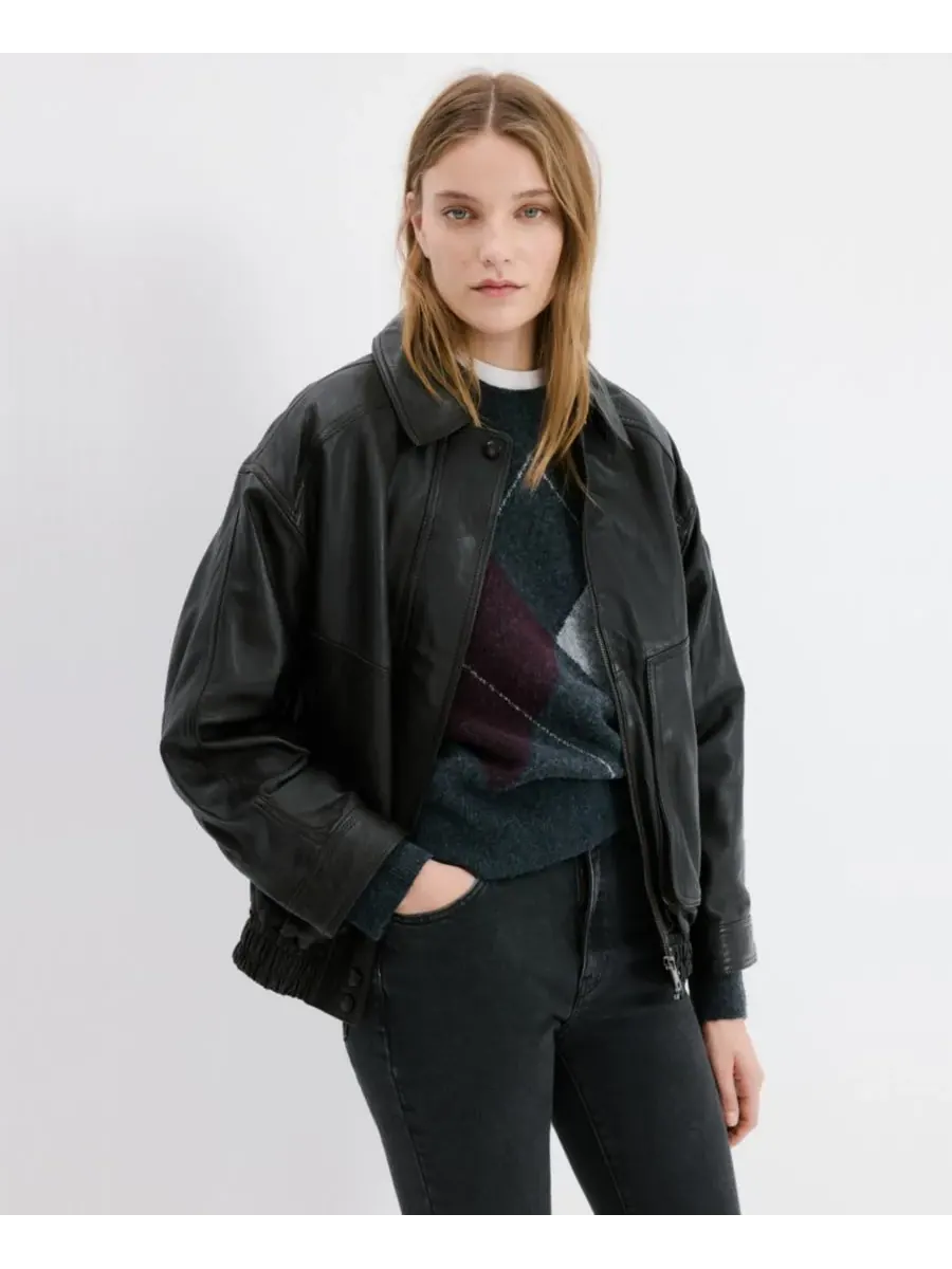 Женские укороченные джинсы Claudia Slim-Fit MANGO — изображение 7 из 8, черный джинсовый синий
