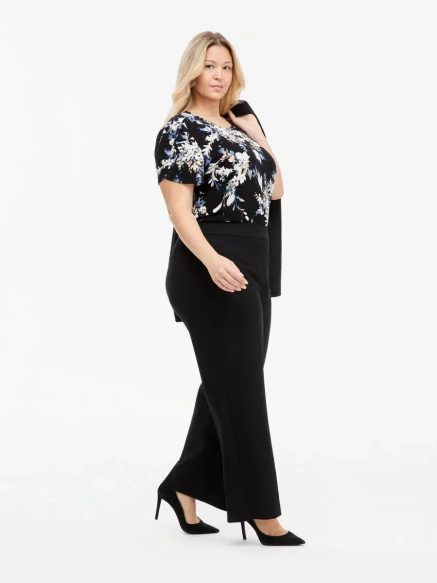 Брюки свободного кроя с защипами Anne Klein Essentials — изображение 4 из 4, черный
