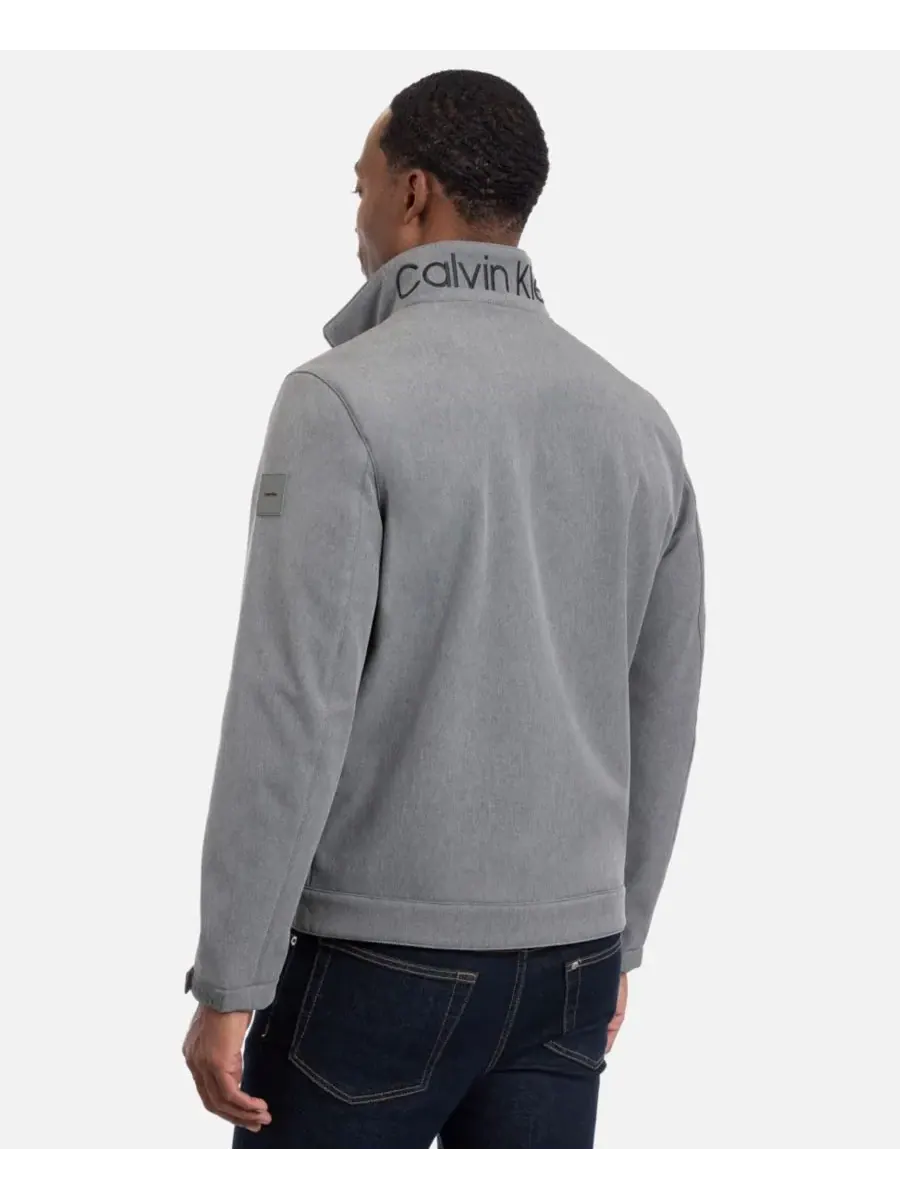 Мужская водоотталкивающая куртка из софтшелла Calvin Klein — изображение 5 из 6, светлый серый