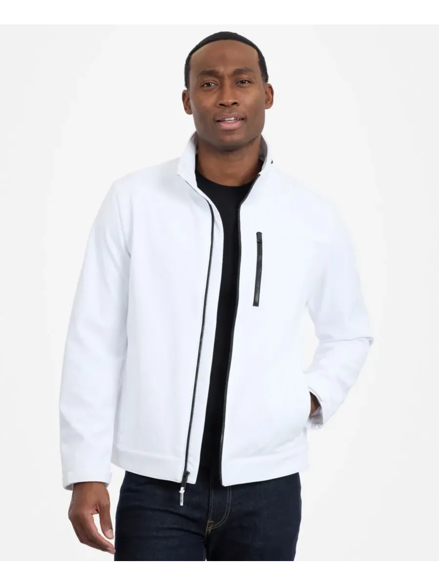 Мужская водоотталкивающая куртка из софтшелла Calvin Klein — изображение 1 из 8, яркий белый