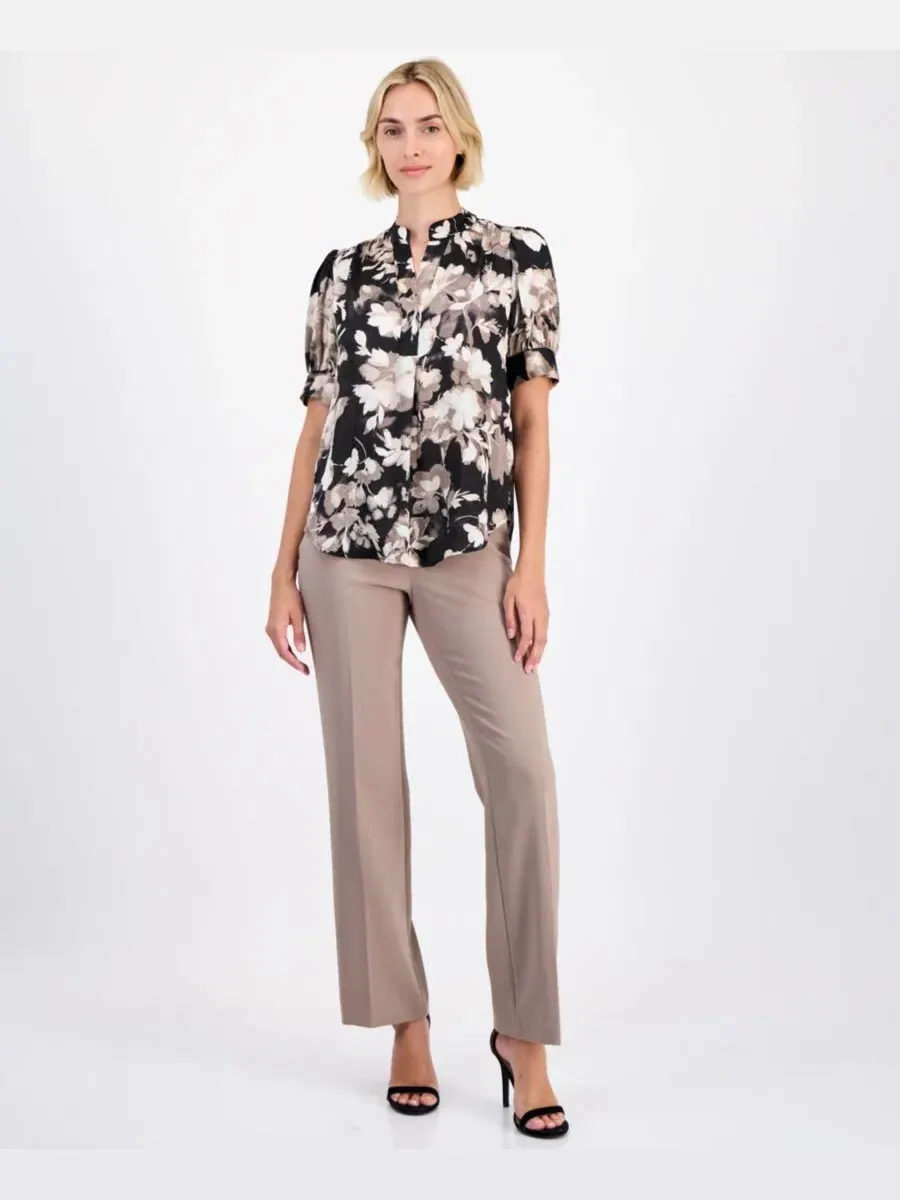 Блуза с рукавом-фонарик Anne Klein — изображение 3 из 4, черный