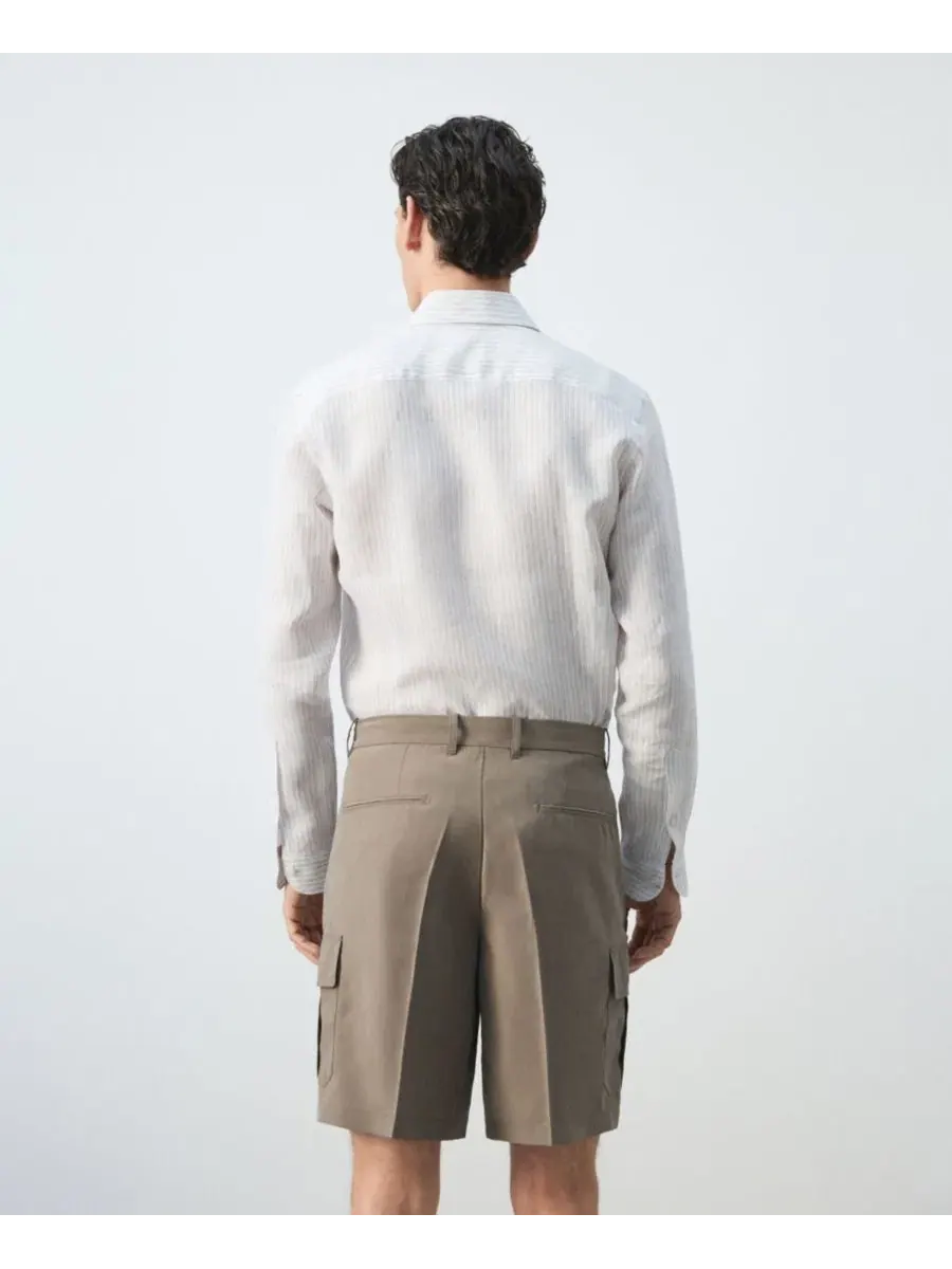 Льняная рубашка с длинным рукавом Slim Fit Mango — изображение 7 из 7, белый