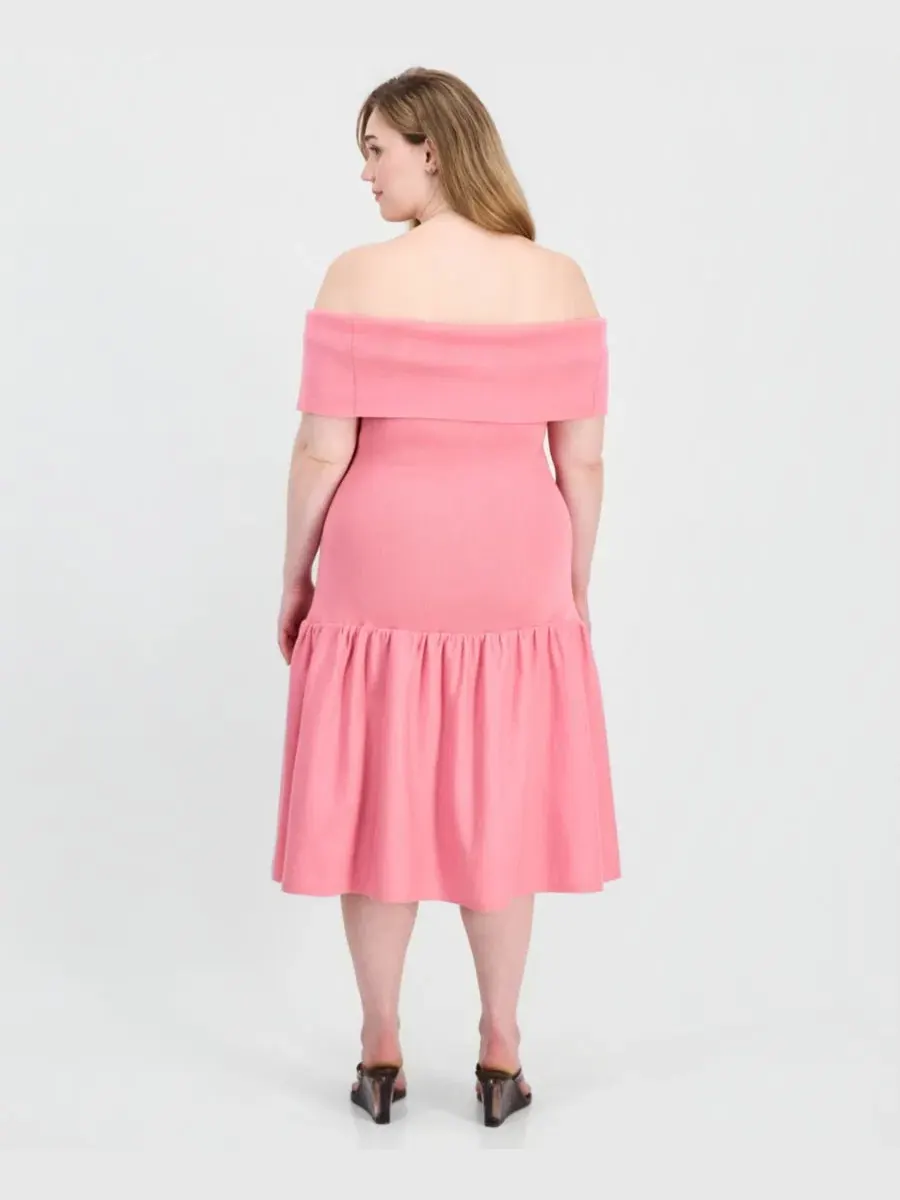 Модное платье Marilyn больших размеров с открытыми плечами FULL CORCLE TRENDS Full Circle Trends — изображение 2 из 3