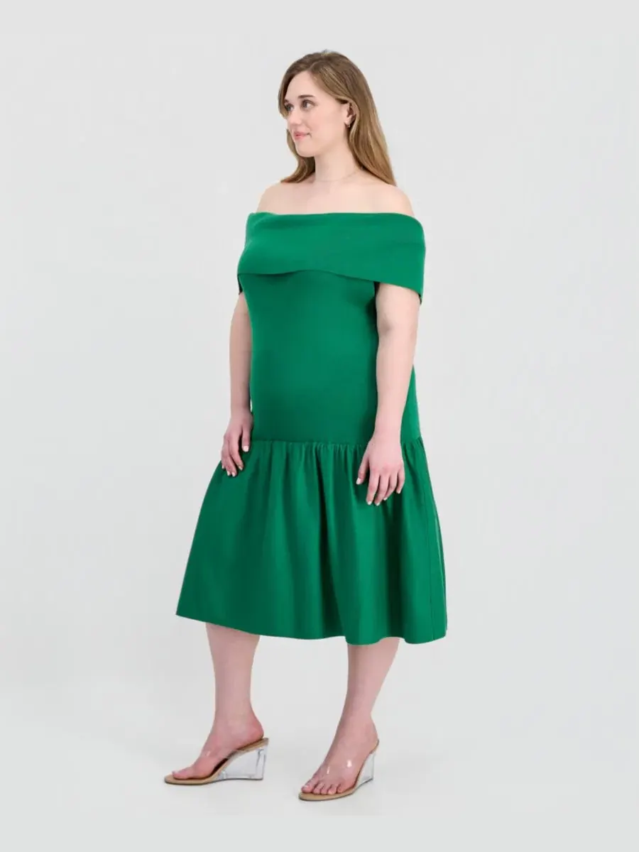 Модное платье Marilyn больших размеров с открытыми плечами FULL CORCLE TRENDS Full Circle Trends — изображение 2 из 5