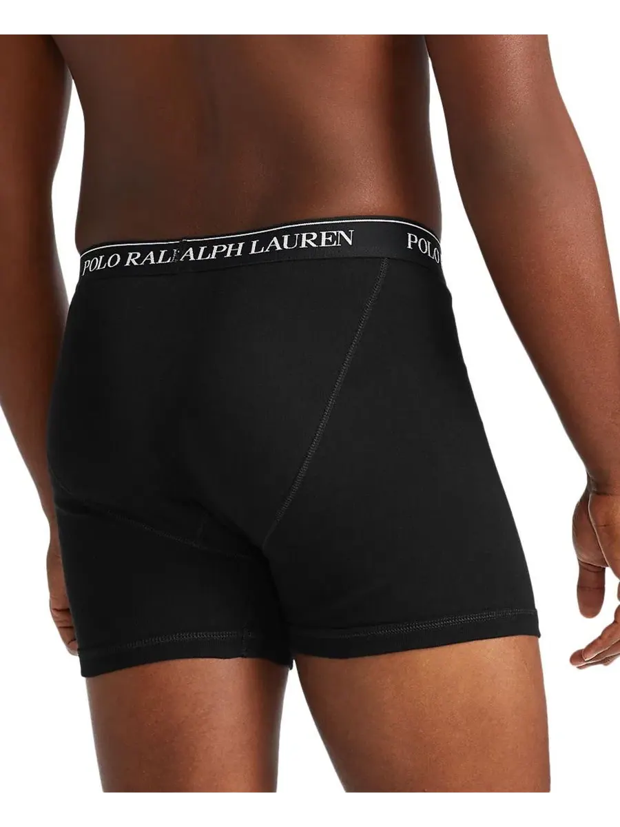 Мужские хлопковые боксеры, комплект из 3 штук, большие размеры Polo Ralph Lauren — изображение 3 из 4, черный