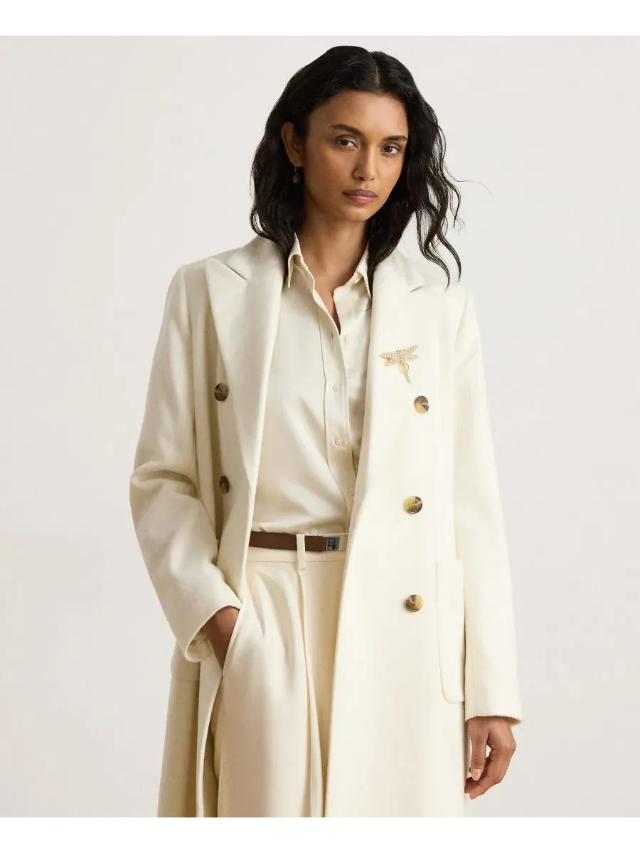Пальто из шерстяной смеси с длинным рукавом, модель Women's Maxi Wool-Blend Coat Lauren Ralph Lauren