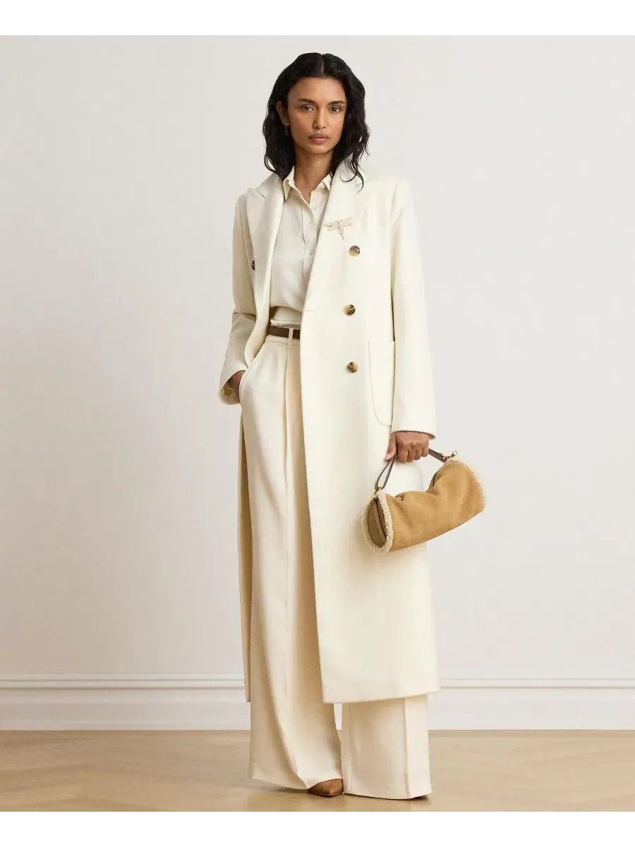 Пальто из шерстяной смеси с длинным рукавом, модель Women's Maxi Wool-Blend Coat Lauren Ralph Lauren — изображение 3 из 5