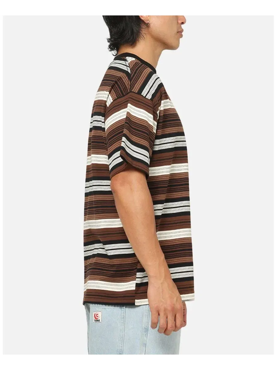 Футболка с принтом Brown Striped Pocket CARRE — изображение 4 из 4, коричневый