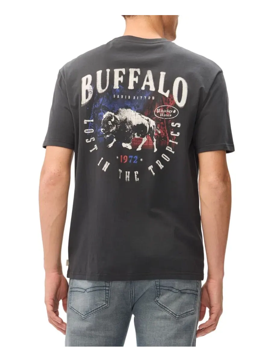 Футболка с принтом Buffalo Buffalo David Bitton — черный