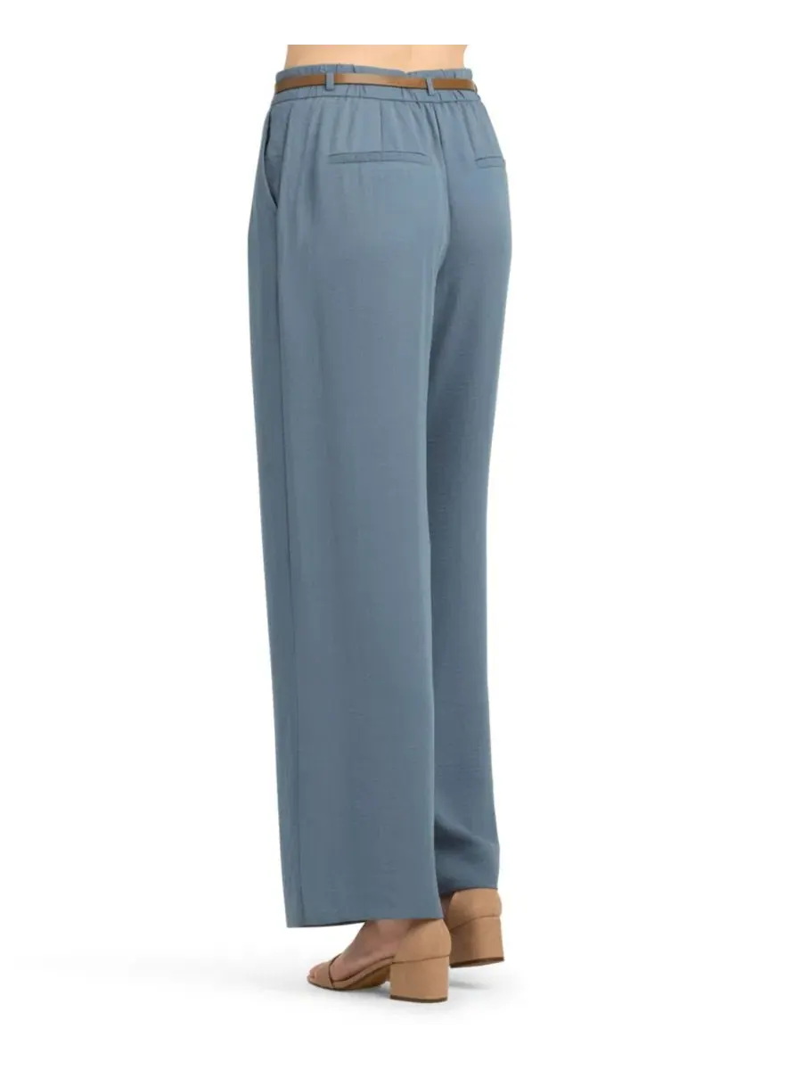 Штаны с защипами и широкими штанинами, модель Pleated Wide-Leg BCX — изображение 4 из 4, синий