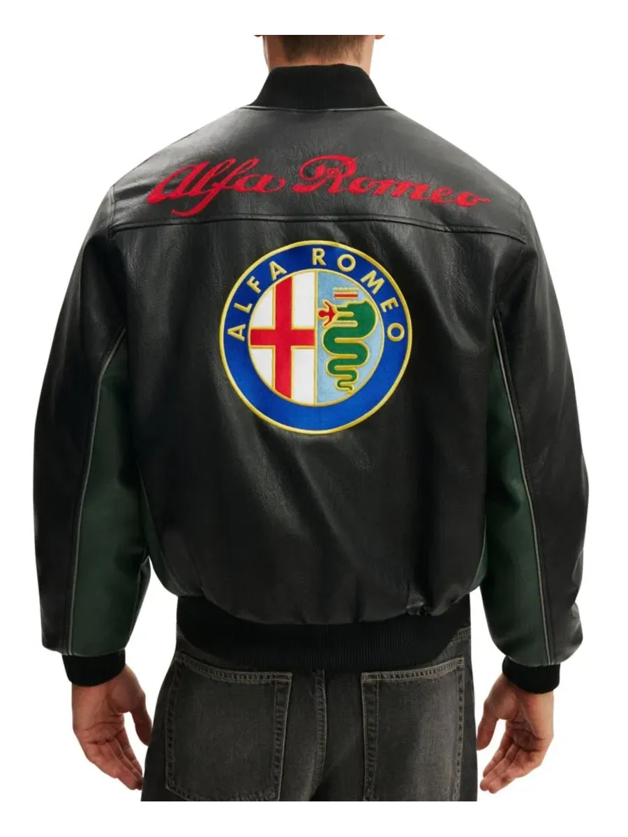 Мужская куртка-бомбер с длинными рукавами Alfa Romeo Cotton On — изображение 4 из 4, черный