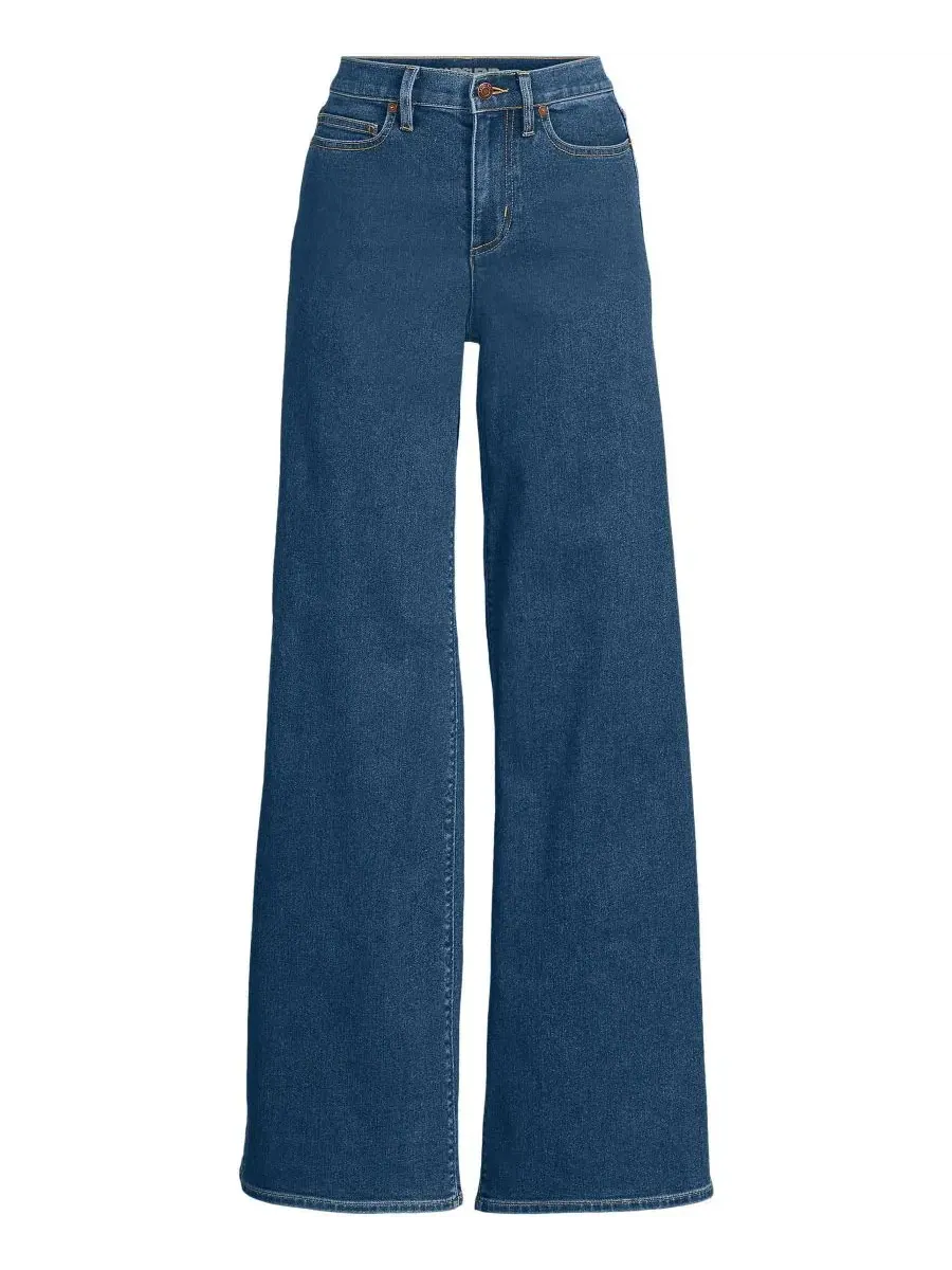 Женские джинсы Recover Denim с высокой посадкой и очень широкими штанинами Lands' End — изображение 3 из 4