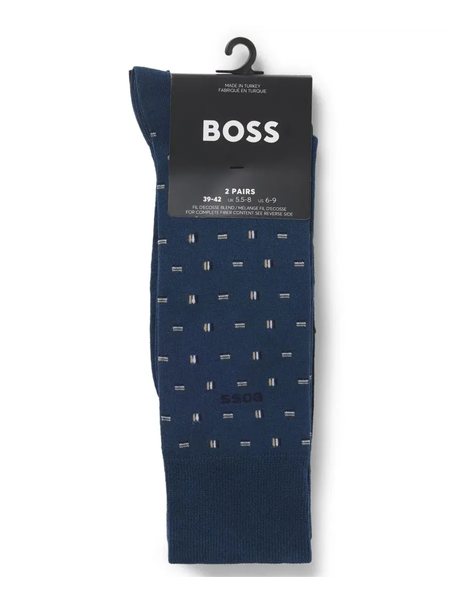 Мужские мини-носки Iconic стандартной длины, комплект из 2 штук Hugo Boss — изображение 2 из 3, синий
