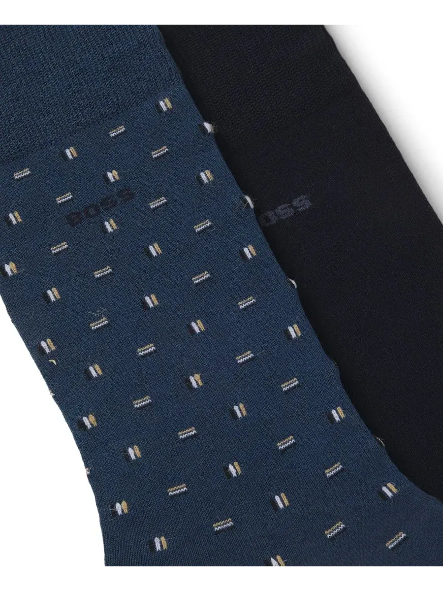 Мужские мини-носки Iconic стандартной длины, комплект из 2 штук Hugo Boss — изображение 3 из 3, синий