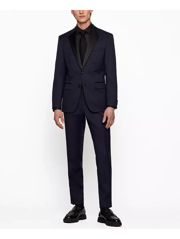Мужские классические брюки Slim-Fit для смокинга Hugo Boss — 8