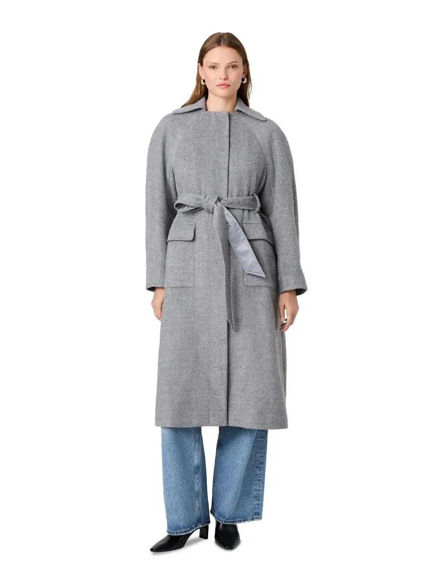 Пальто-тренч с поясом Gabriella Twill Belted Relaxed Coat French Connection