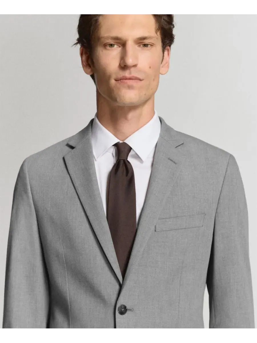 Пиджак мужской Paris Slim Fit с острым воротником MANGO — изображение 3 из 6, серый