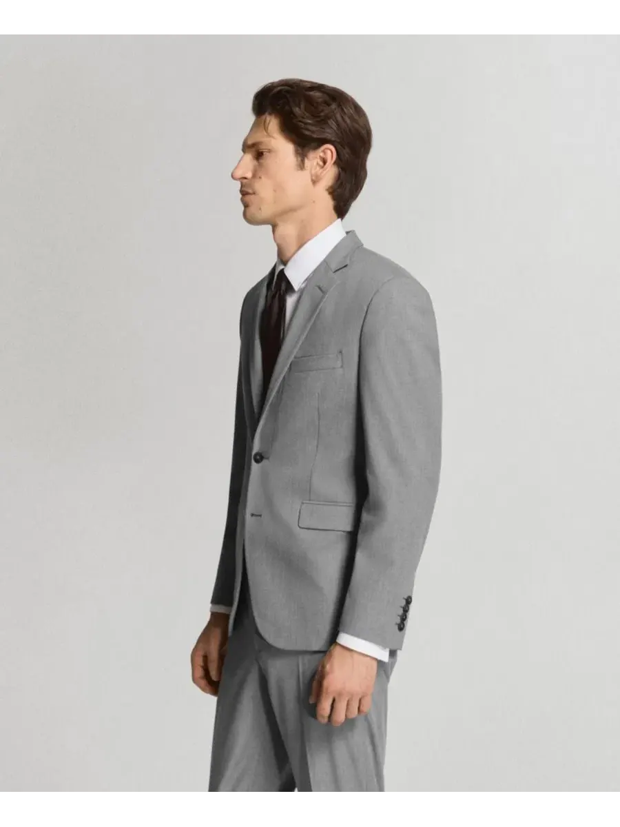 Пиджак мужской Paris Slim Fit с острым воротником MANGO — изображение 4 из 6, серый
