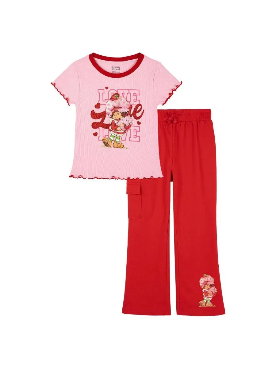 Комплект из футболки и брюк-клеш Strawberry Shortcake — красный