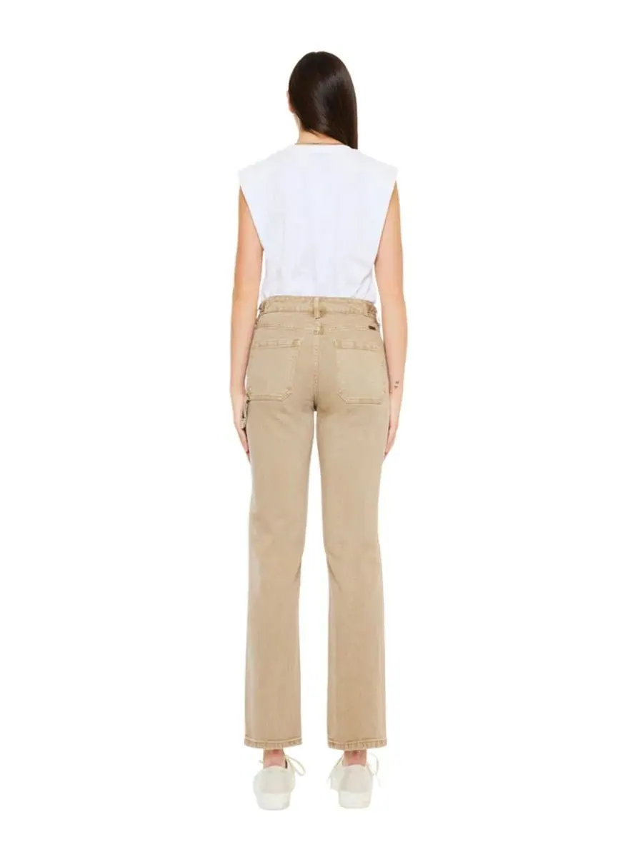 Джинсы прямого кроя с высокой посадкой Ashley High Rise True Straight KanCan — изображение 5 из 7, бежевый