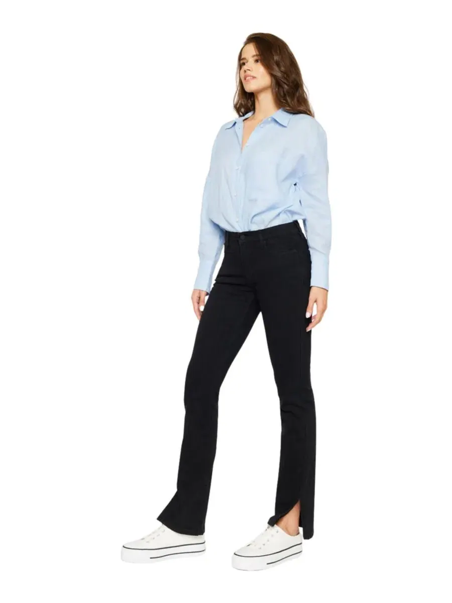Джинсы-клеш женские Mai Mid Rise Y2K Bootcut KanCan — изображение 3 из 10, черный