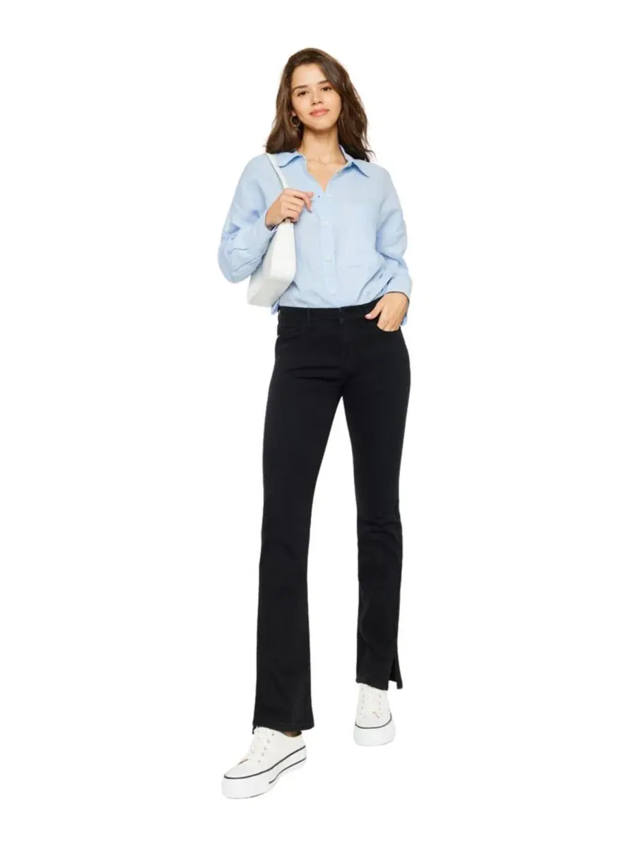Джинсы-клеш женские Mai Mid Rise Y2K Bootcut KanCan — изображение 6 из 10, черный