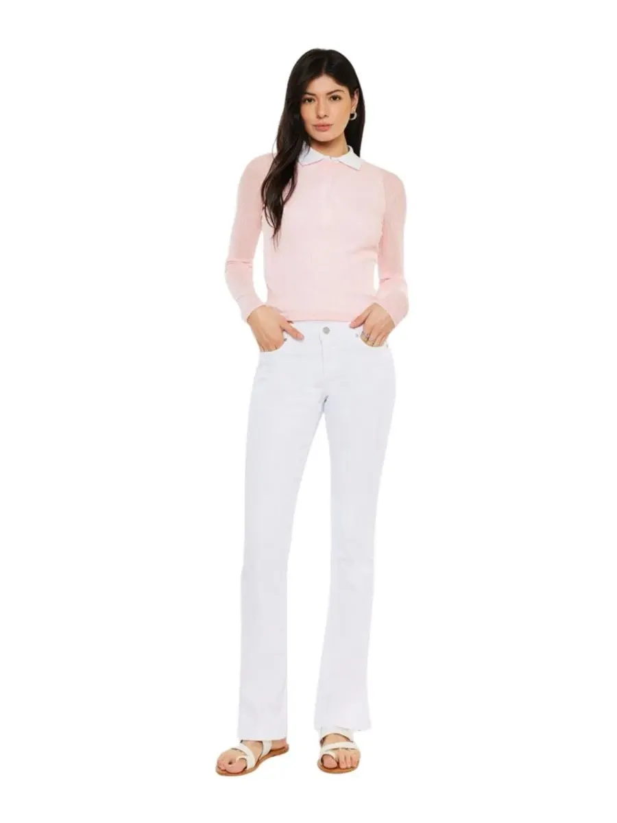 Джинсы-клеш с завышенной талией Mai Mid Rise Y2K Bootcut KanCan — изображение 4 из 8, белый