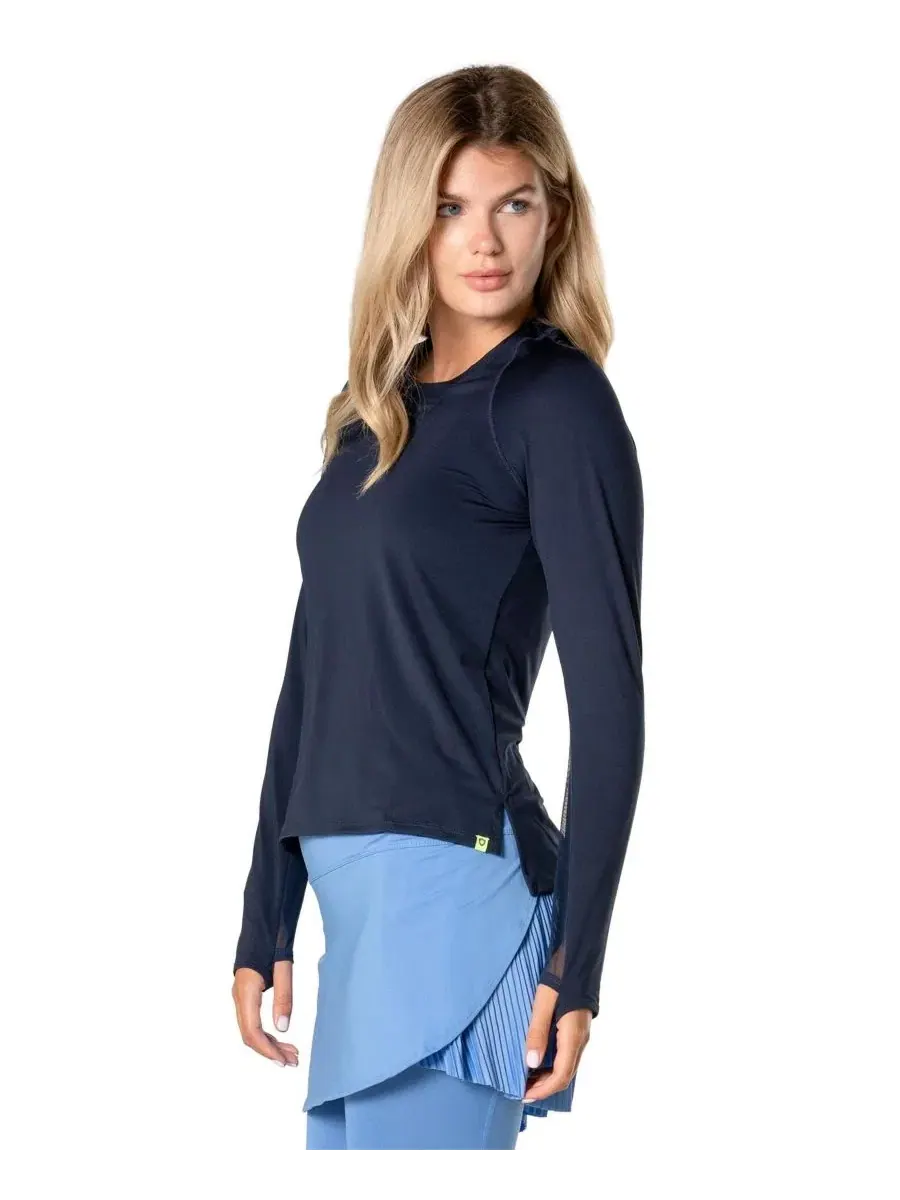 Женский топ с длинным рукавом с защитой от солнца, модель Breezy Long Sleeve Lucky In Love — изображение 2 из 3, синий