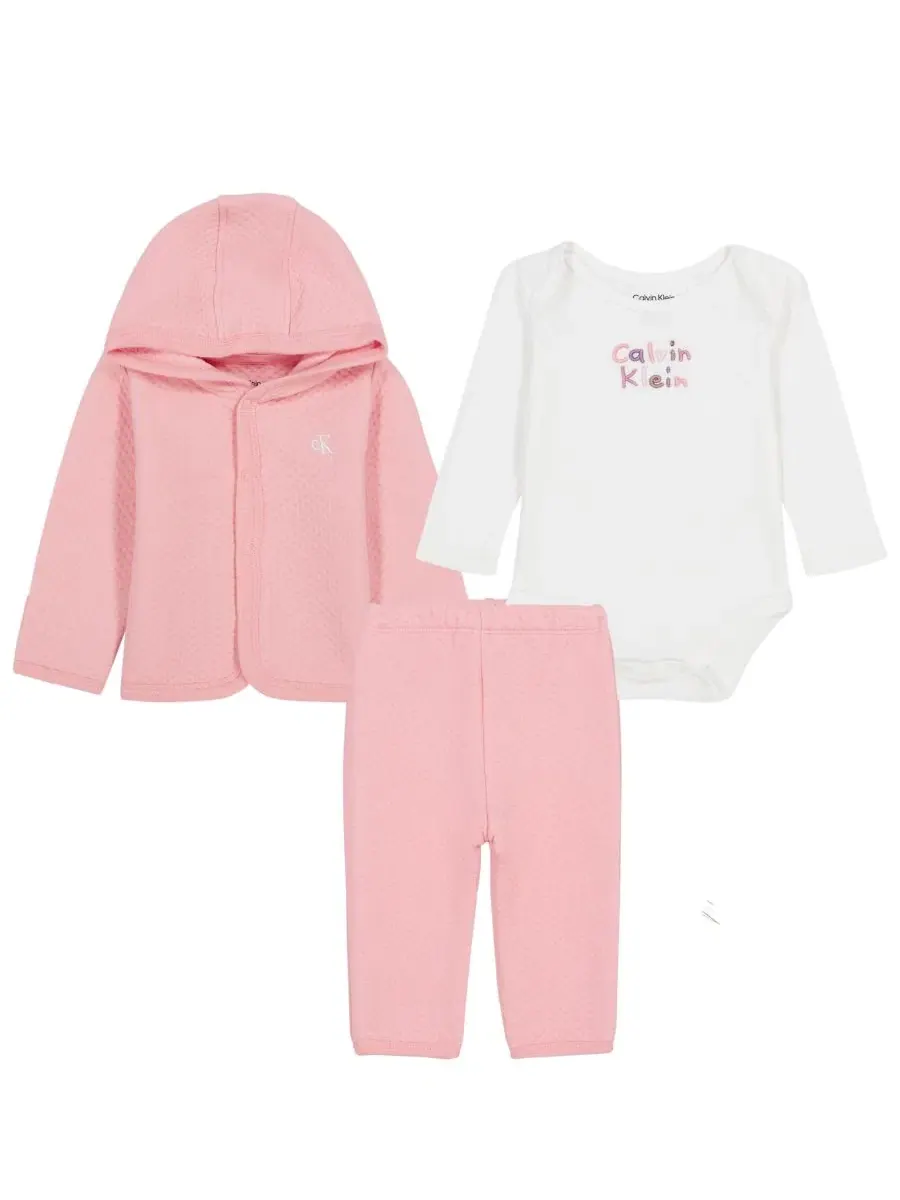 Комплект из 3 предметов: куртка с капюшоном, боди и брюки Calvin Klein