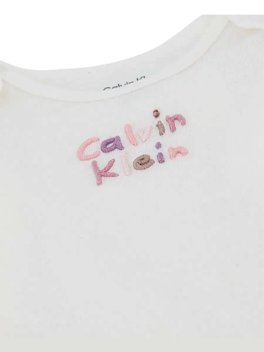 Комплект из 3 предметов: куртка с капюшоном, боди и брюки Calvin Klein — изображение 6 из 9, розовый/белый